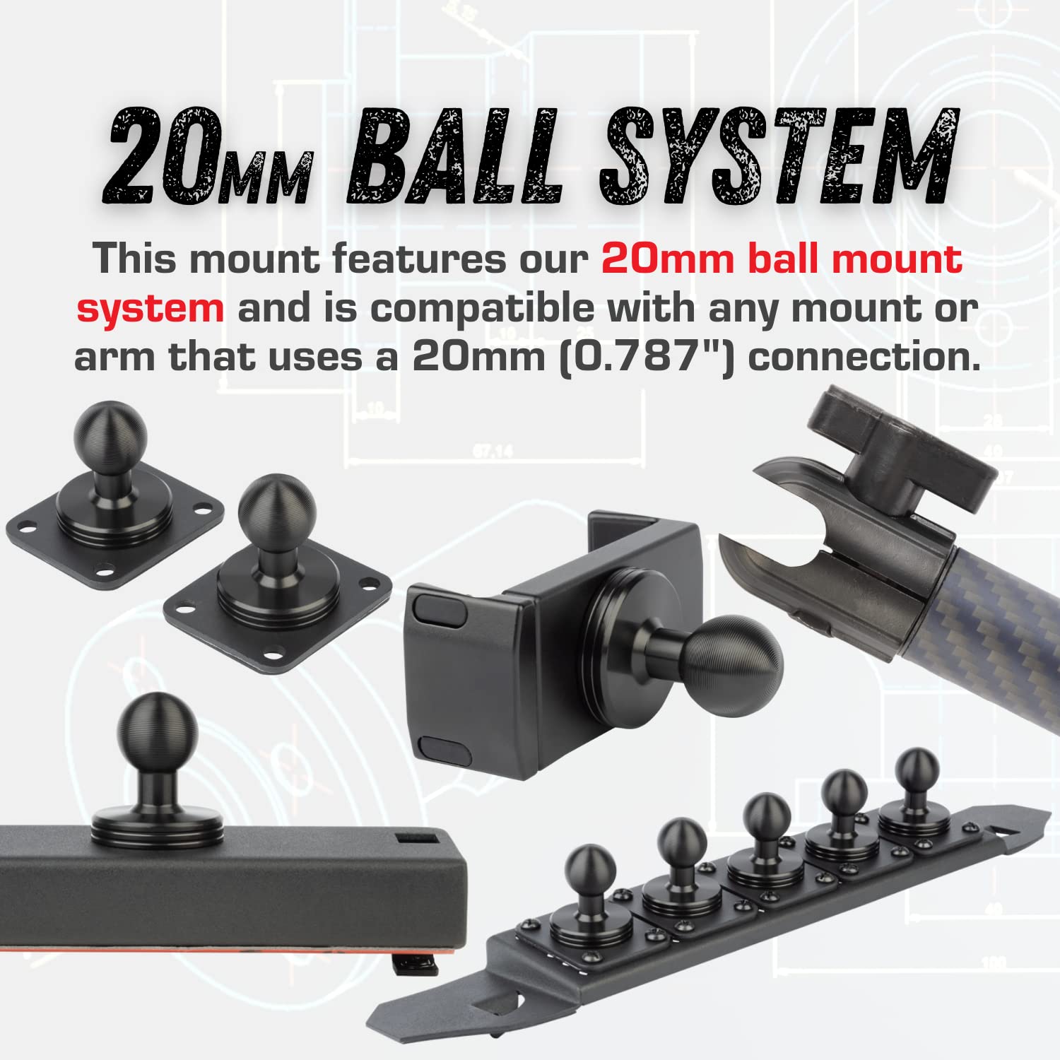 Bulletpoint Metal Dash Mount with 2 Phone Holders Bundle Compatible with 2015-2020 Ford F150 & 2017+ F250/F350 Super Duty - Dual 20mm Ball Dash F150 Phone Mount (13th Generation) - Image 9