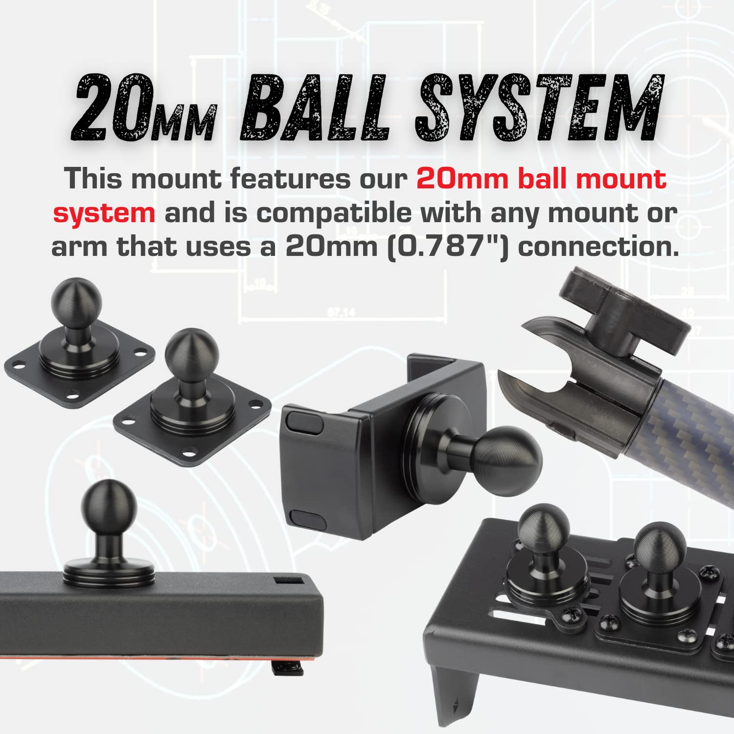 Bulletpoint RubiGrid Metal Dash Mount Phone Holder Compatible with 2019+ Chevrolet Silverado GMC Sierra Multi-Device Holder with 20mm Ball System (Spring-Loaded) - Image 7